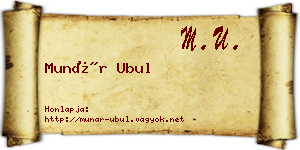 Munár Ubul névjegykártya